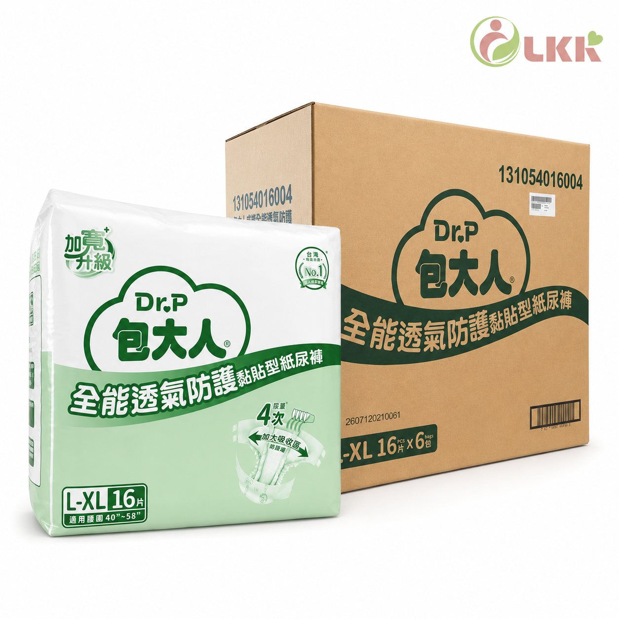 包大人全能透氣防護紙尿褲 L-XL  16片*6包/箱